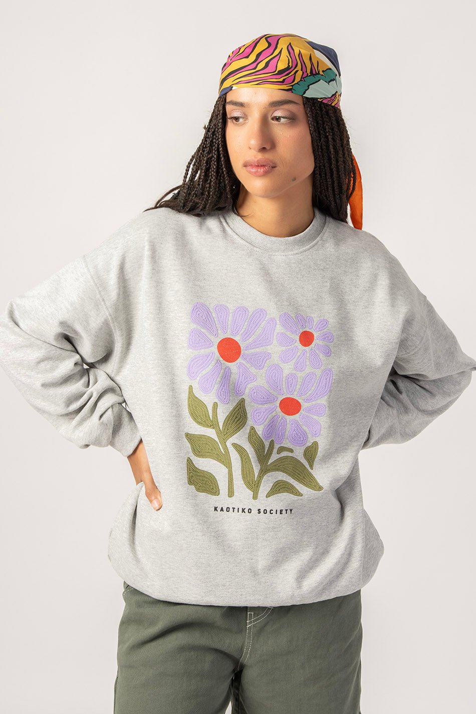 Sweat Fleurs Grey