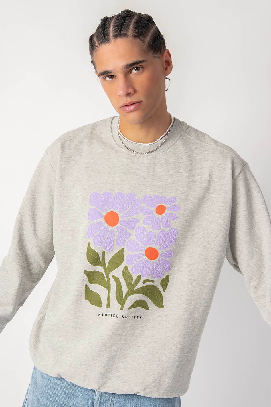 Sweat Fleurs Grey