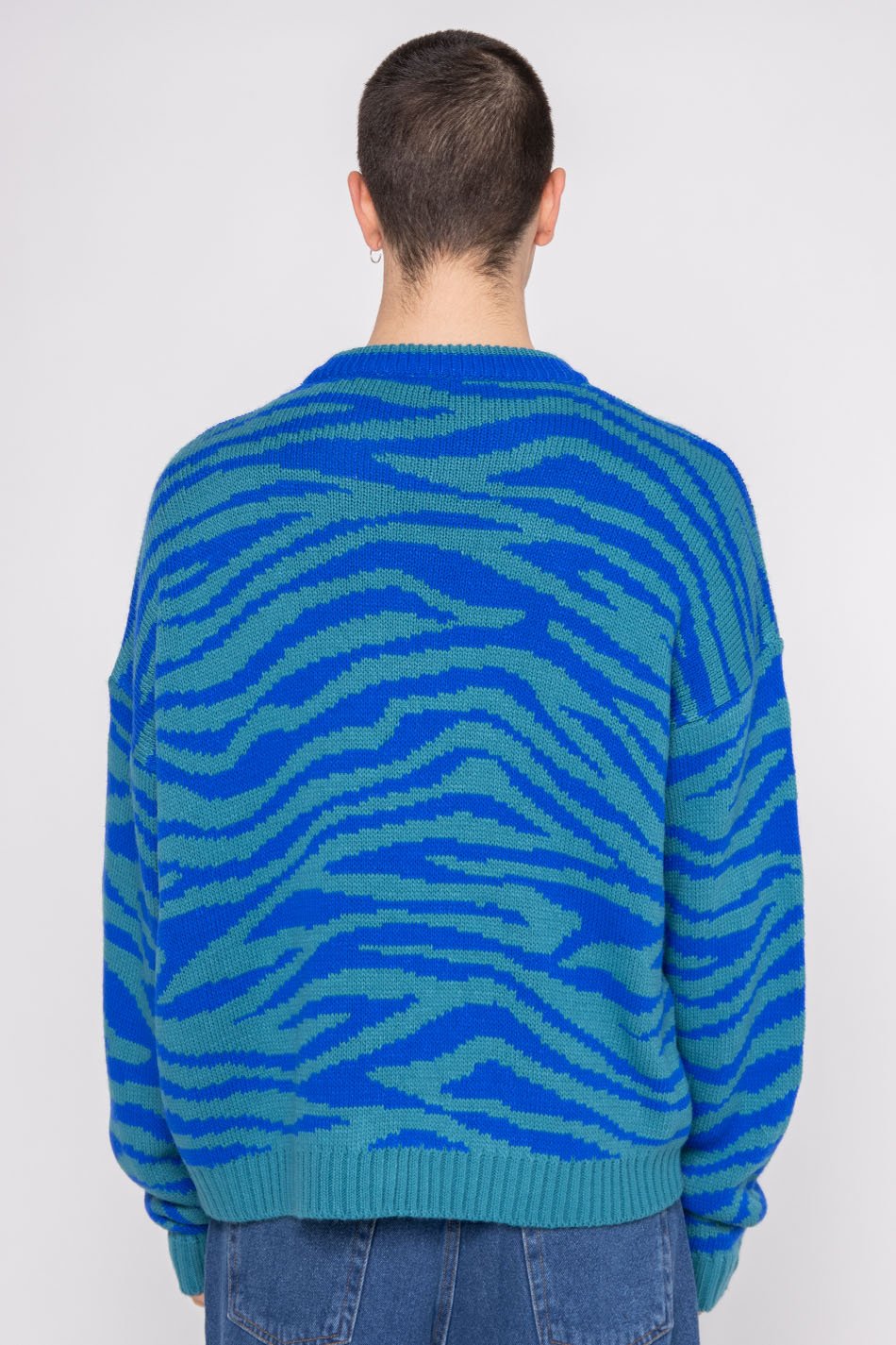 Pullover Zebra Blau