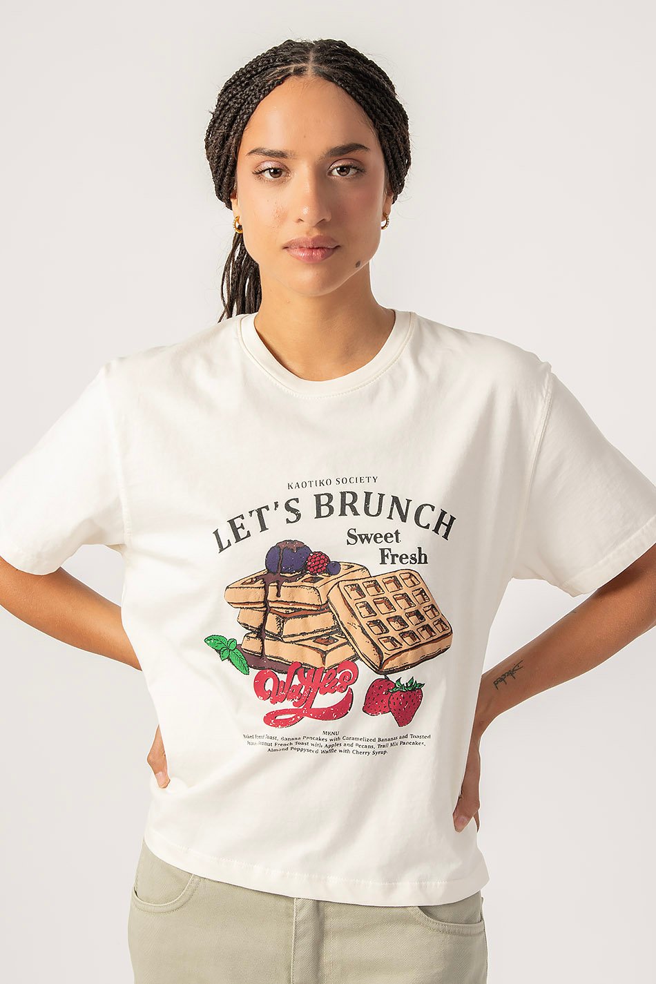 Tee-shirt Washed Let's Brunch