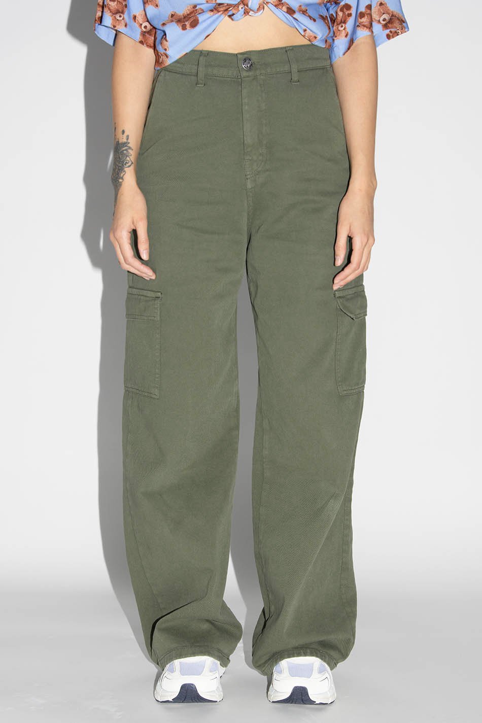 Pantalon Cargo Wide Leg Army