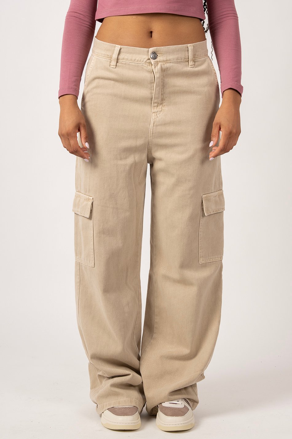 Pantalon Cargo Wide Leg Ivory