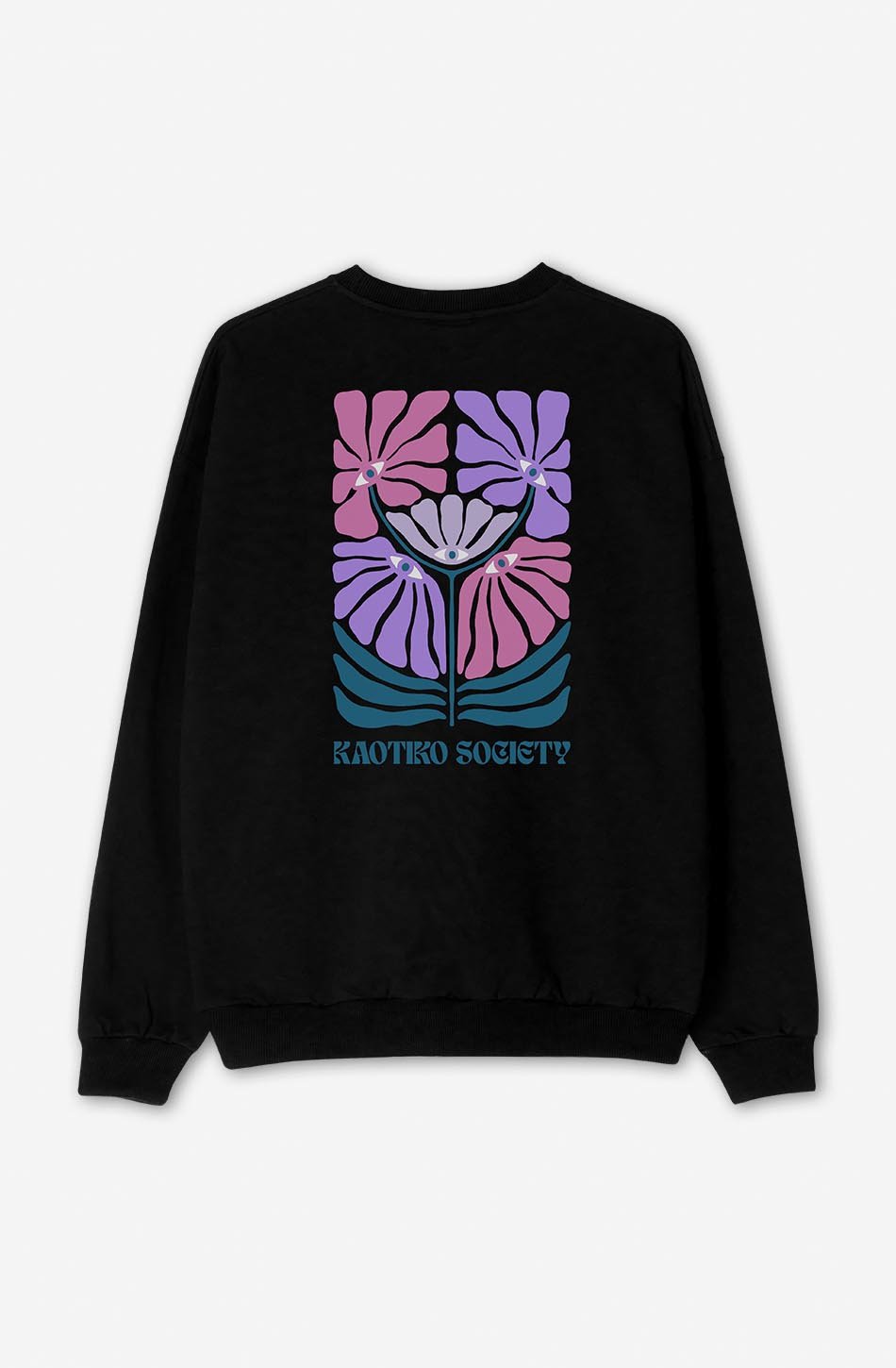 Sweat-shirt Flowers Eye Black