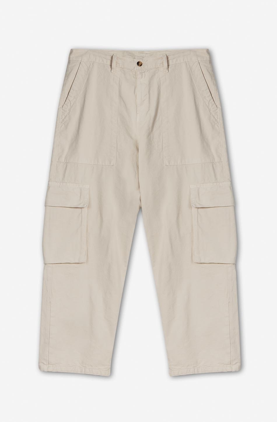 Pantalon Cargo Relaxed Canvas Ivory