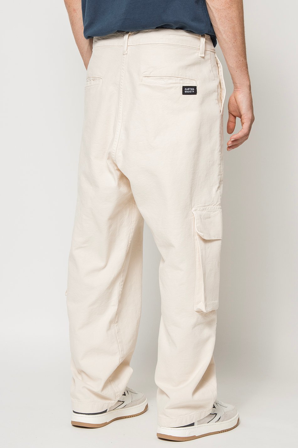 Pantalon Cargo Relaxed Canvas Ivory