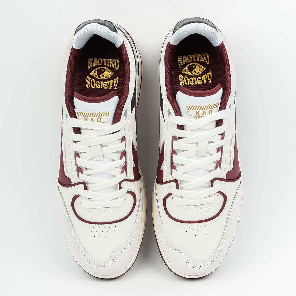 Baskets Kaotiko Boston Piping Off White / Burgundy