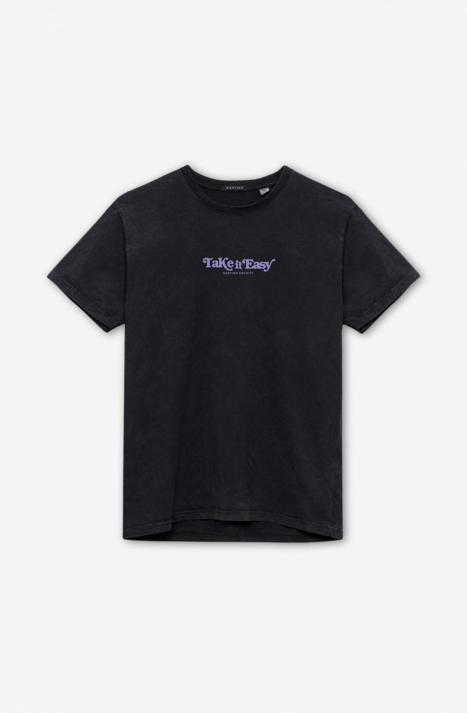 T-shirt Washed Take it Easy Black