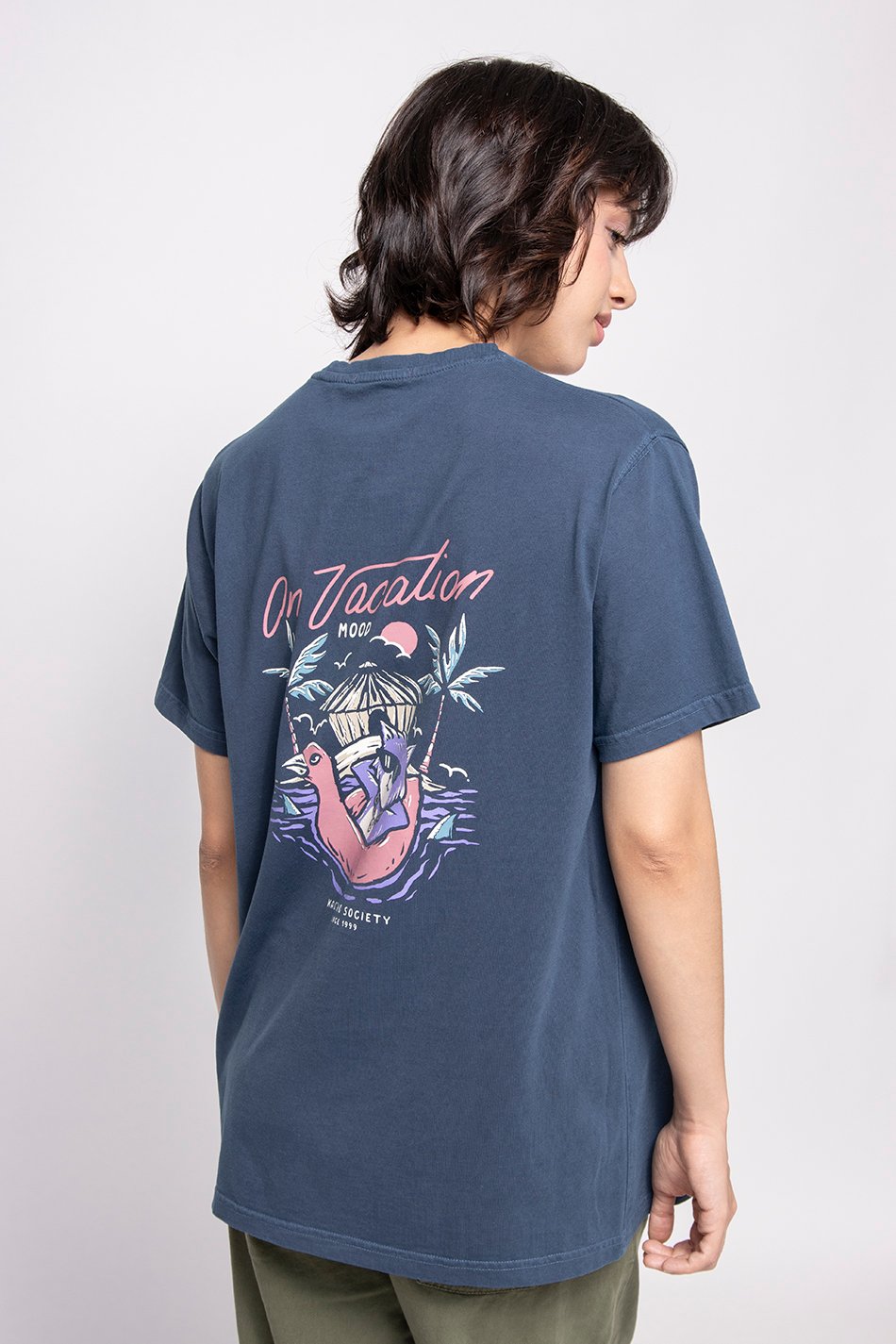 Navy On Vacation Washed T-shirt