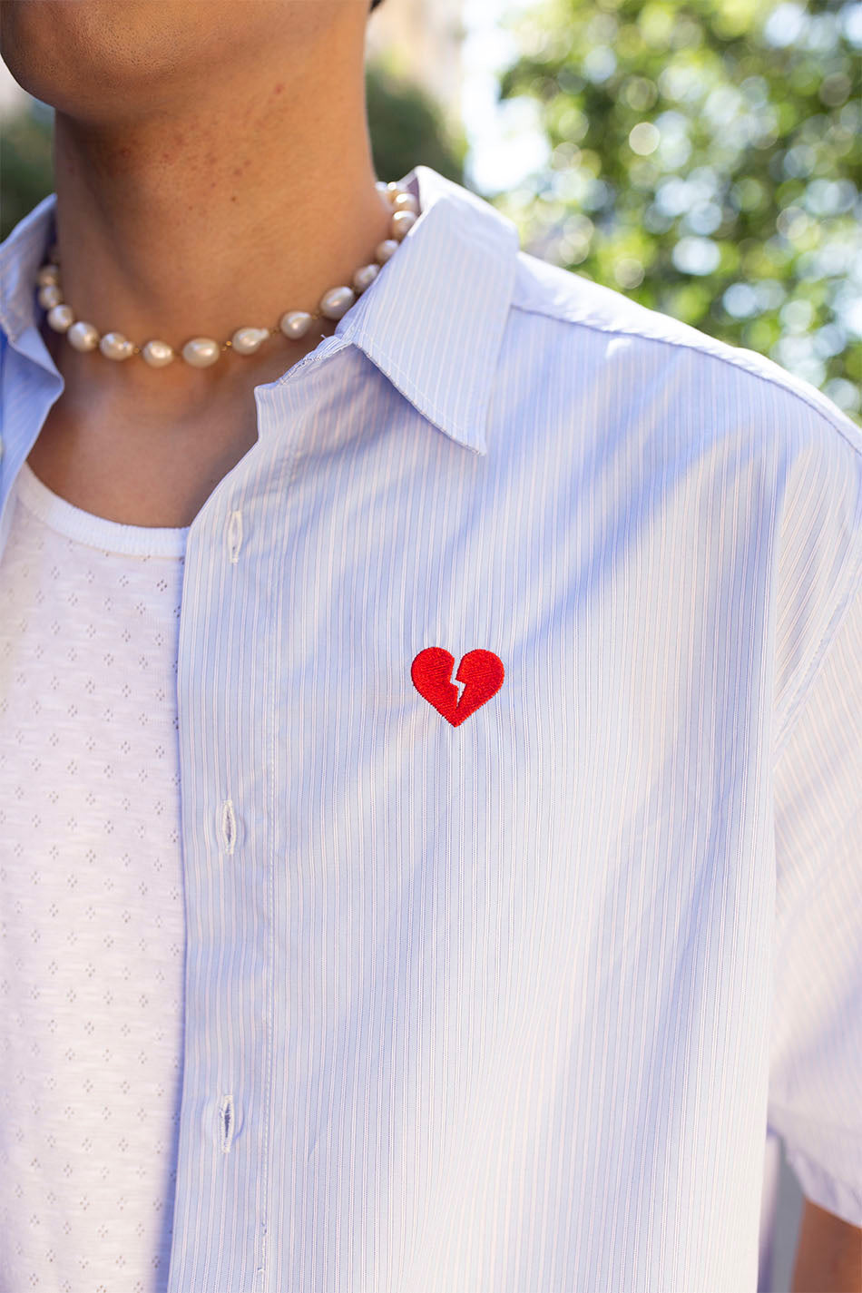 Loui Heart  Chemise Bleu/ Blanc