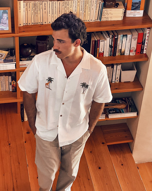 Chemise Palm Safari White