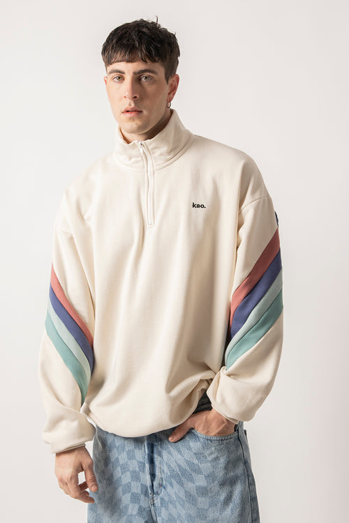 Walker Zip Bone Sweatshirt